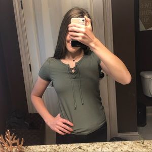 Hollister green top!